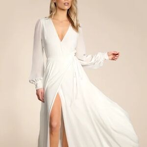 Lulus White Maxi Wrap Dress